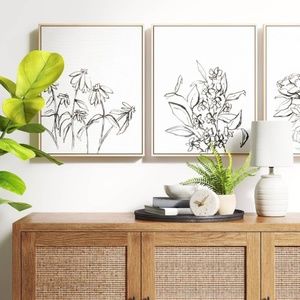 (Set of 3) 16" x 20" Framed Canvases